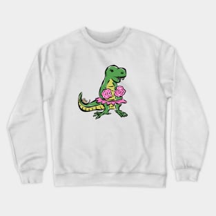 Cheer Leader Cheerleader Tyrannosaurus Dinosaur Dino Cartoon Cute Character Crewneck Sweatshirt